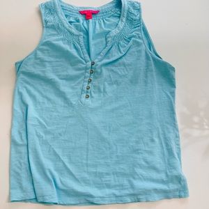 Womens Lilly Pulitzer Essie Tank Top in Blue Ibize Size Large